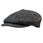 Classic Shelby’ Flat Cap Herringbone Vintage Style Baker Boy Cloth Hat Button Top