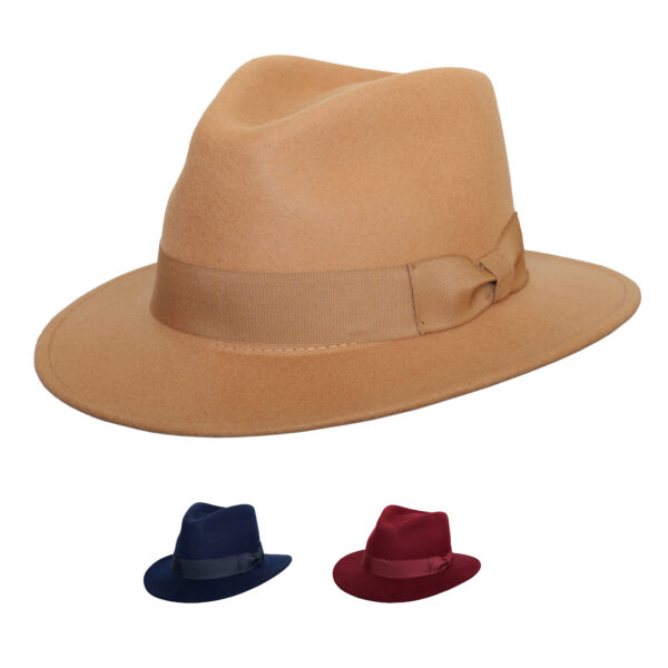 Fedora Felt Men Fedora Hats Wide Brim Belt Ribbon Band Solid Classic Formal Dress Wedding Fedora Hats for Men