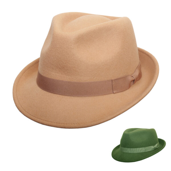 Morden Mens Classic Trilby Fedora Hat Summer Ribbon Band Casual Hat Wide Brim Sun Protected Wool Trilby Hats
