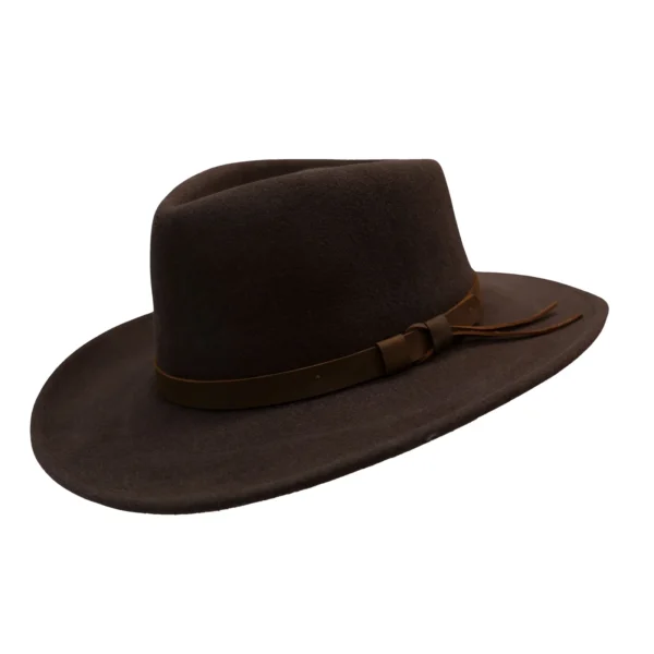 Wide Brim Indiana Jones Hats Fedora Hat for Men & Women – Wide Brim with Leather band 100% Wool Pure Leather Band