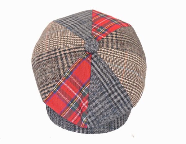 Patch Baker Cap for Men & Women- Wool & Polyester Newsboy Flat Cap in Plaid Pattern Style Mens Tweed Flat Cap for Any Occasion and Season