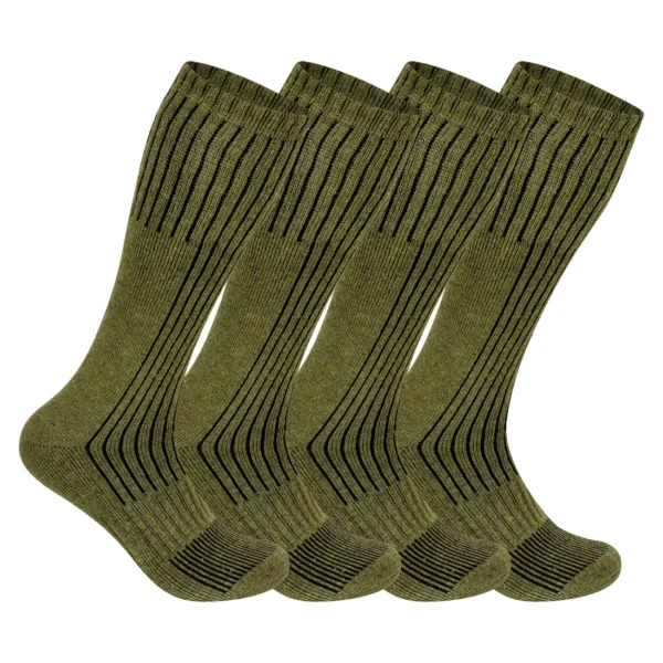 Military Color 4 Pairs Winter WarmChunky Feel Home Warm and Comfortable with Comfort Men’s Women Home and Outside Wool Blend Socks(4 Pairs) Socks Cushioned Running Socks, Anti-Blister Cotton Ankle (4 Pairs)