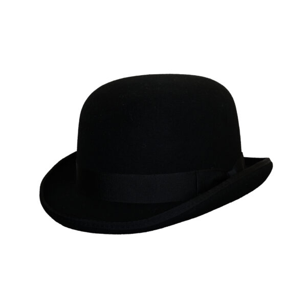 Wool Bowler Hat, Authentic English Wool Bowler Hat, Formal Round Crown Derby Hat with Curved Brim, Formal Derby Hat with Curved Brim, Men’s Bowler Hat