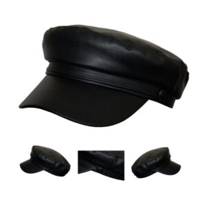 Black Captain Cap for Women – Traditional Captain’s hat with Waterproof – Silky Sailor Cap – Peaked Cap with Cord, Short Visor and Black Buttons Black - Image 2