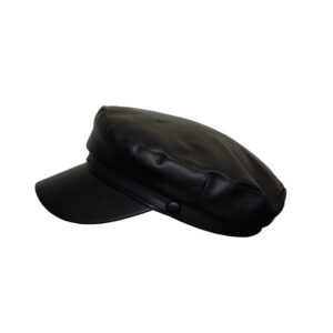 Black Captain Cap for Women – Traditional Captain’s hat with Waterproof – Silky Sailor Cap – Peaked Cap with Cord, Short Visor and Black Buttons Black - Image 3