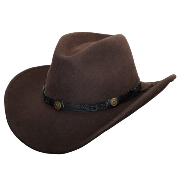 Wool Brown Cowboy Hat for Women and Men, Western Pure Leather Band Hat Panama Hats Cowboy & Cowgirl Hats Felt Wide Brim Women Men Wool Fedora Hat (Copy)