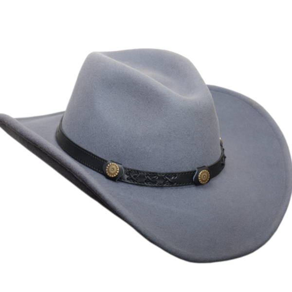 100% Wool Grey Cowboy Hat for Women and Men, Western Pure Leather Band Hat Panama Hats Cowboy & Cowgirl Hats Felt Wide Brim Women Men Wool Fedora Hat
