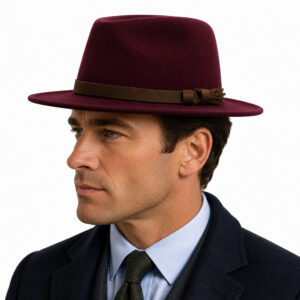 Classic Indiana Jones Hats Fedora Hat for Men & Women – Wide Brim with Leather band 100% Wool Pure Leather Band - Image 4