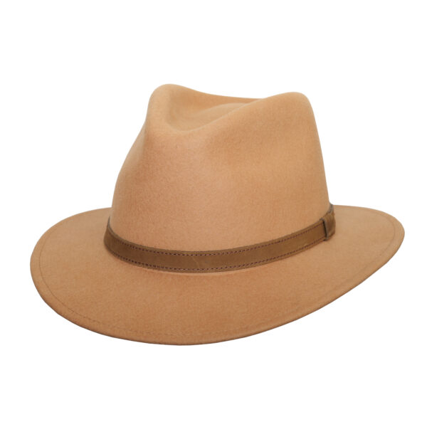 Men’s and Ladies’ Fedora Hat – Wide Brim Wool Felt Fedora – Cowboy Country Style, Classic Wide Brim Fedora Hat Felt Panama Fedora Hats Gentleman Jazz Hat Leather Strap Bend