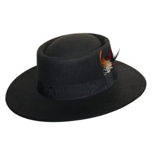 Unisex Fedora Style Boater Hat for Men Women Wide Brim Top Hat Panama Fedora Hats Wide Edge Flat - Image 6