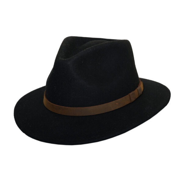 100% Wool Wide Brim Fedora Hat –  Felt Wide Brim Fedora Hat -Full Wool Felt