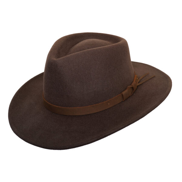 Classic Cowboy Fedora Hat for Men & Women – Wide Brim with Pure 100% Leather band 100% Wool
