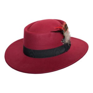 Unisex Fedora Style Boater Hat for Men Women Wide Brim Top Hat Panama Fedora Hats Wide Edge Flat - Image 2