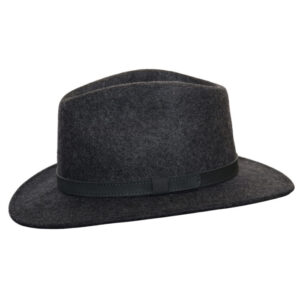 Handmade Unisex Pure 100% Wool Hat – Grey Black Mix Color Wide Brim Wool Felt Fedora – Cowboy Country Style, Wool Classic Wide Brim Fedora Hat Felt Panama Fedora Hats - Image 2