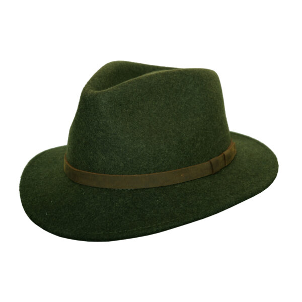 Handmade 100% Wool Wide Brim Hat Fedora–  Felt Wide Brim Fedora Hat Pure Leather Strap Band-Full Wool Felt