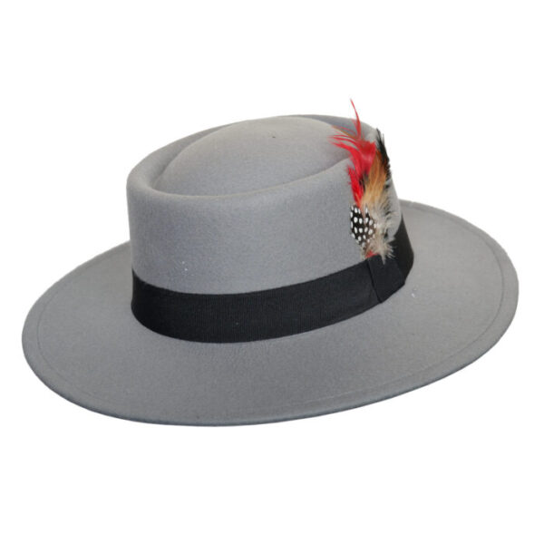 Fedora Style Boater Hat for Men Women Full Wide Brim Top Hat Panama Fedora Hats Wide Edge Flat