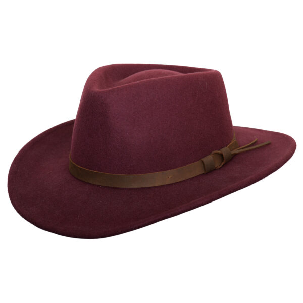 Classic Cowboy Fedora Hat for Men & Women – Wide Brim with Leather band 100% Wool