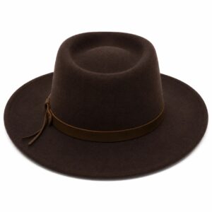 Classic Indiana Jones Hats Fedora Hat for Men & Women – Wide Brim with Leather band 100% Wool Pure Leather Band - Image 27