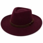 Indiana Jones Hats Fedora Hat for Men & Women – Wide Brim with Leather band 100% Wool Pure Leather Band