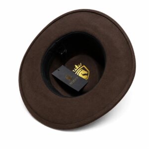 Classic Indiana Jones Hats Fedora Hat for Men & Women – Wide Brim with Leather band 100% Wool Pure Leather Band - Image 9