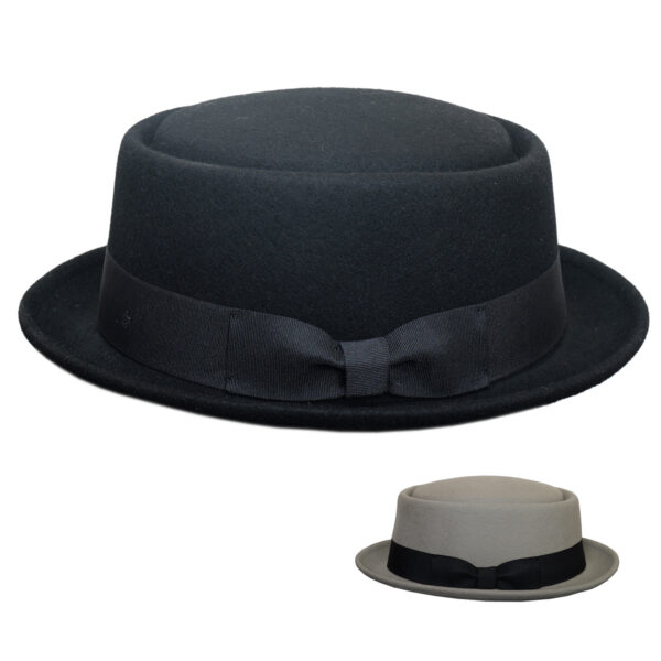 Premium Wool Pork Pie Hat for Unisex – Classic Pork Pie HAT – Mods and Movies Pork Pie Hat for Men and Women, Adult Unisex Porkpie Hats