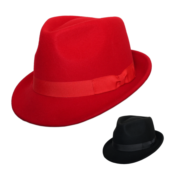 Handmade Classic 100% Wool  Trilby Fedora Hat Summer Ribbon Band Casual Hat Wide Brim Sun Protected Wool Trilby Hats