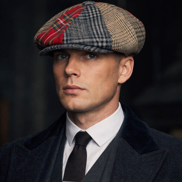 Patch Baker Cap for Men & Women- Wool & Polyester Newsboy Flat Cap in Plaid Pattern Style Mens Tweed Flat Cap for Any Occasion and Season