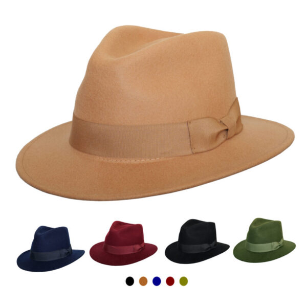 Ribbon  Hats Handmade Unisex Hat Fedora Hats Wide Brim Belt Ribbon Band Solid Classic