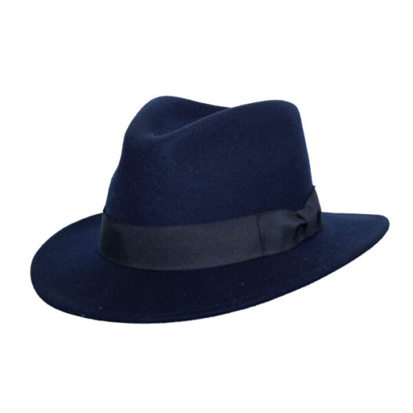 Handmade  Fedora Felt Hats Unisex Hat Men Fedora Hats Wide Brim Belt Ribbon Band Solid Classic Formal Fedora Hats for Men