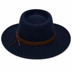 Classic Indiana Jones Hats Fedora Hat for Men & Women – Wide Brim with Leather band 100% Wool Pure Leather Band - Image 37
