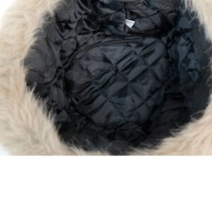 Trendy Fuax Slick Winter Fuzzy Bucket Hat Winter Bucket Hat, Unisex Warm Fleece Lined Bucket Rain Hats - Image 22