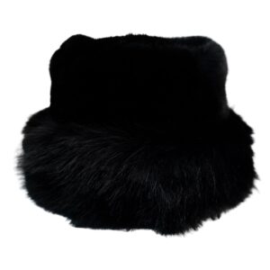 Trendy Fuax Slick Winter Fuzzy Bucket Hat Winter Bucket Hat, Unisex Warm Fleece Lined Bucket Rain Hats - Image 27