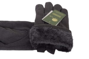 High Quality Fabric Design Gloves attached buckle Style Touch Screen , Soft, Warm Thermal, Water Proof Winter Warm Thick Fluffy inside Gloves – Daily Driving, Running, Cycling Gloves - Image 13