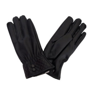 Black Women’s Winter Gloves -Leather Style, Soft, Warm Thermal, Water Proof Winter Warm Thick Fluffy inside Gloves – Daily Driving, Running, Cycling Gloves - Image 4