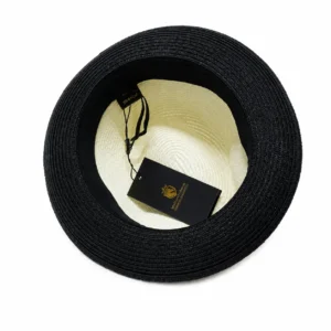 Paper Foldable Straw  C-Crown Trilby HAT Unisex Summar Brim  with Feather Straw Beach Sun Hat Summer Travel Wide Brim ,Adjust Rope inisde Outdoor , Summer Travels - Image 13