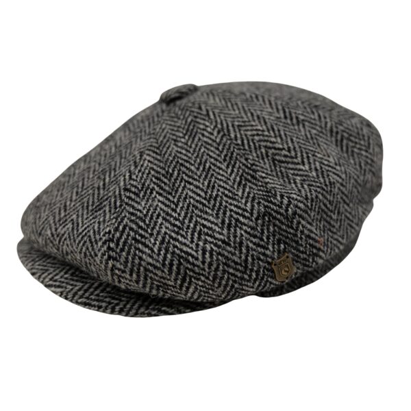 Tommy Shelby Harris Tweed Baker Boy Cap British Made Arran Traditional White Herringbone Cap 100% Wool in 5 Sizes Outer Hebrides of Scotland