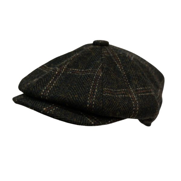 Tommy Shelby Check Style Baker Boy Caps for Men- 100% Wool Check Parten Cap in Plaid Pattern Style Tweed Grand Wool Cap