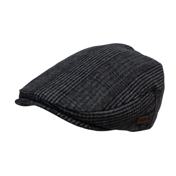 100% Wool Blue Check Flat Hat Adjustable Cap Premium Lining Designed with a smooth Satin Lining Flat Hat, For all Season