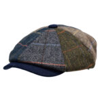 Tommy Shelby Herringbone Patch Baker Boy Caps for Men Patch- 100% Wool Check Parten Cap in Plaid Pattern Style Tweed Flat Grand Wool Cap