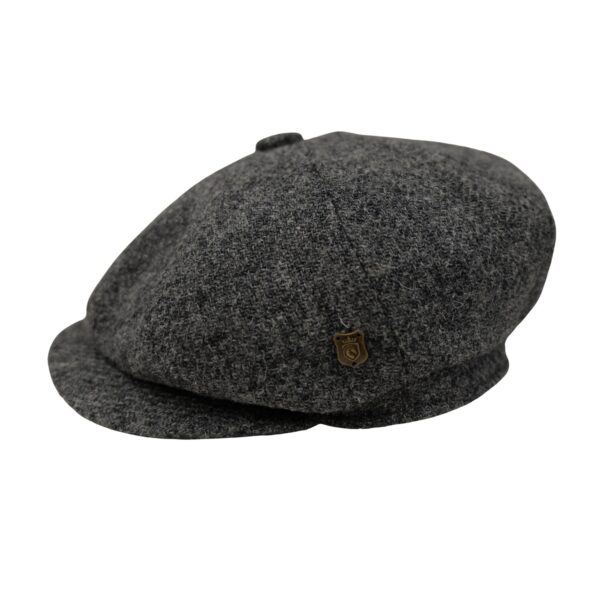 Tommy Shelby Harris Tweed Baker Boy CapBritish Made Arran Traditional Light Grey Cap 100% Wool in 5 Sizes Outer Hebrides of Scotland
