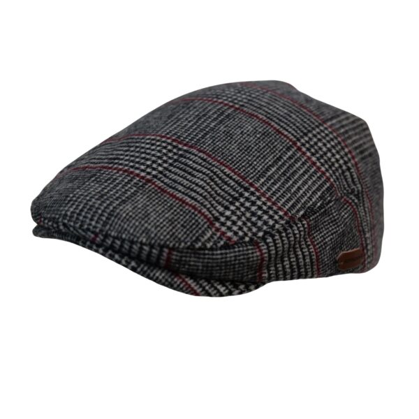 100% Wool Flat Hat Grey Line Color Adjustable Cap Premium Lining Designed with a smooth Satin Lining Flat Hat, For all Season