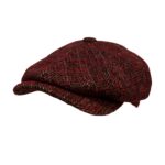 Shelby Baker Boy Hat for Men- 100% Wool Newsboy Cap in Plaid Pattern Style Tweed Flat Big Grand Wool Cap for Any Occasion and Season