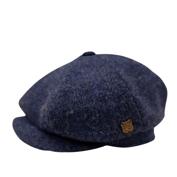 Tommy Shelby Harris Tweed Baker Boy CapBritish Made Arran Traditional Blue Light Cap 100% Wool in 5 Sizes Outer Hebrides of Scotland