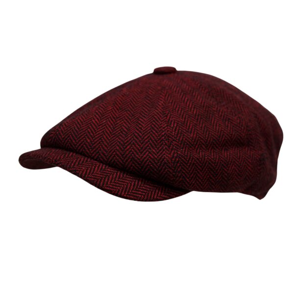 Tommy Shelby Baker Boy Caps for Men Herringbone- 100% Wool Check Parten Cap in Plaid Pattern Style Tweed Flat Grand Wool Cap