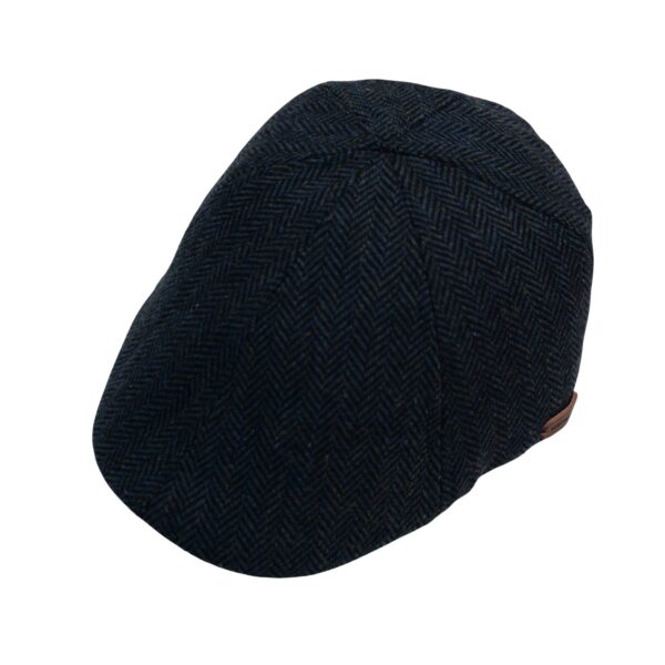 100% Wool 6-Panel  Cap Olive and Navy  Herringbone  Premium British Wax 6-Panel  Flat Cap Unisex Newsboy Hat