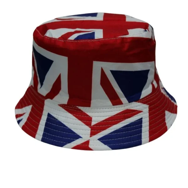Summer Bucket Hat,England Flag, Outdoor Sun Hat Flat Top Cap for Fishing Hiking Beach Sports