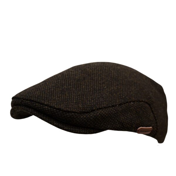 Flat Hat Wool Premium Derby Tweed Teflon Lining Elastic Closure Cambridge Flat Cap 100% Wool