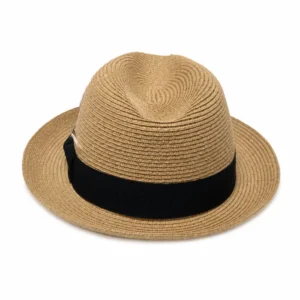 Paper Foldable Straw  C-Crown Trilby HAT Unisex Summar Brim  with Feather Straw Beach Sun Hat Summer Travel Wide Brim ,Adjust Rope inisde Outdoor , Summer Travels - Image 15