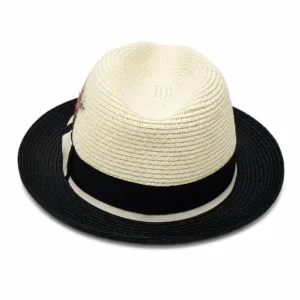 Paper Foldable Straw  C-Crown Trilby HAT Unisex Summar Brim  with Feather Straw Beach Sun Hat Summer Travel Wide Brim ,Adjust Rope inisde Outdoor , Summer Travels - Image 18