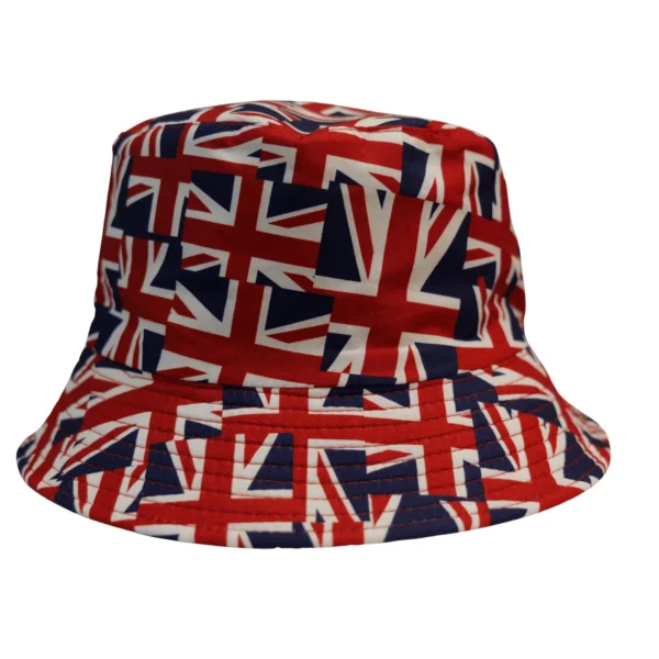 Bucket Hat,England Flag, Outdoor Sun Hat Flat Top Cap for Fishing Hiking Beach Sports